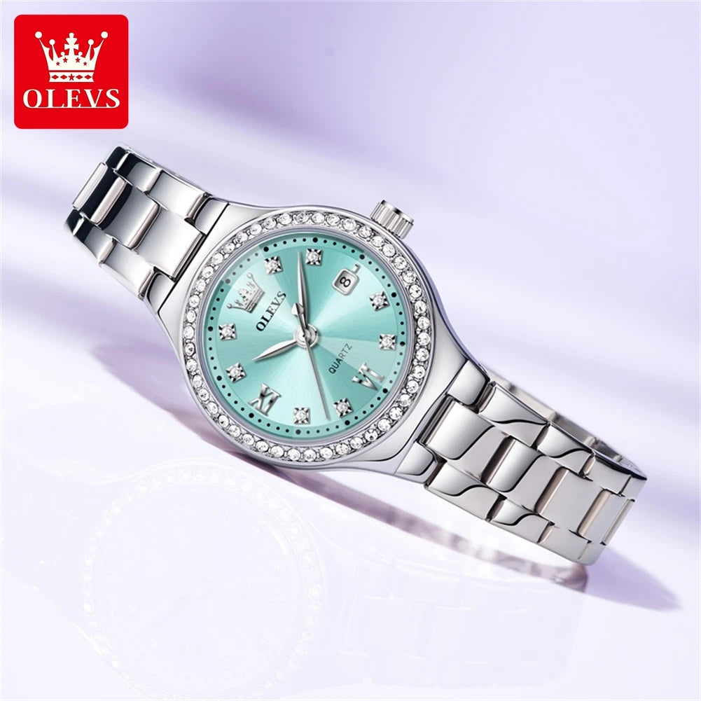 OLEVS 2026 New Women's Wristwatch Elegant Luxury Quartz Watch For Women Fashion Waterproof Watches Stainless Steel Ladies Clock