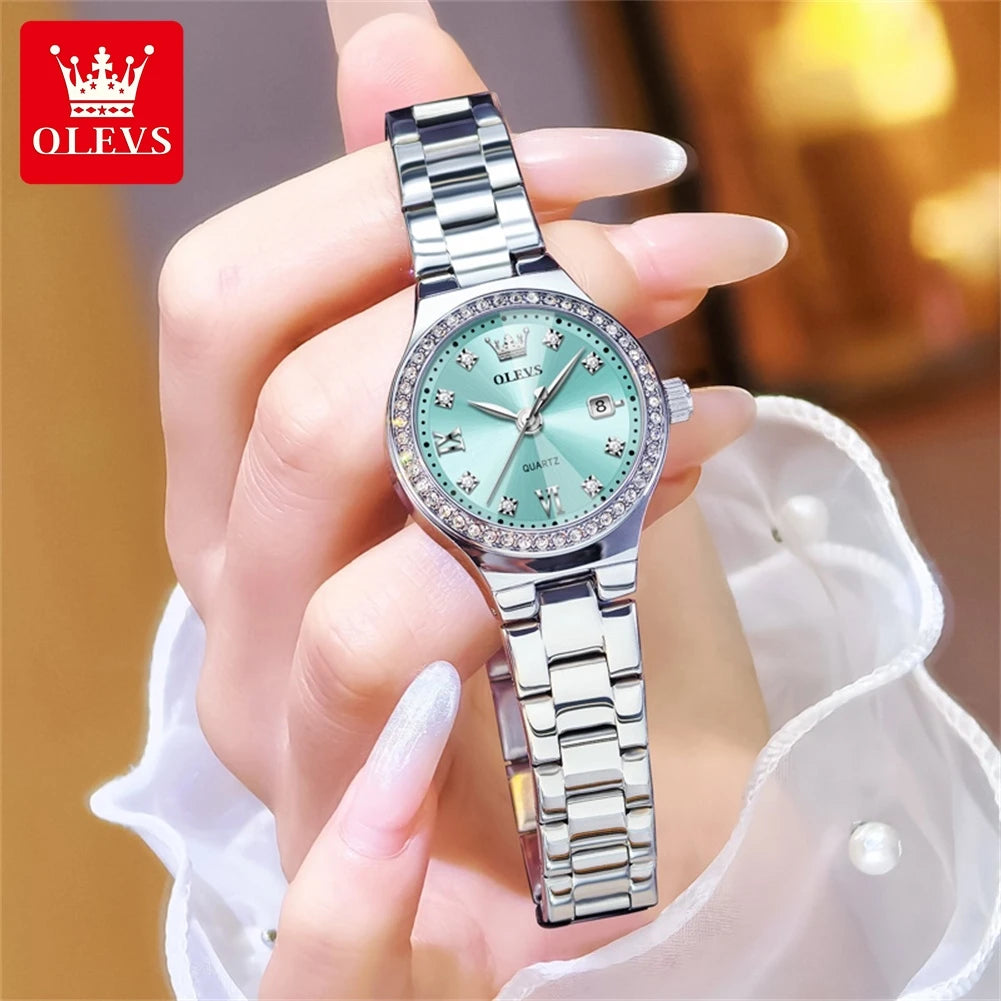 OLEVS 2026 New Women's Wristwatch Elegant Luxury Quartz Watch For Women Fashion Waterproof Watches Stainless Steel Ladies Clock