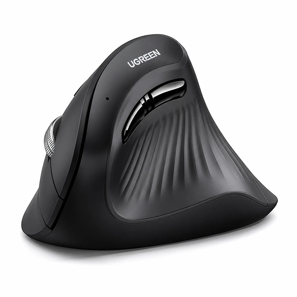My Store UGREEN ergonomic wireless vertical mouse in matte black with a contoured design for wrist comfort.