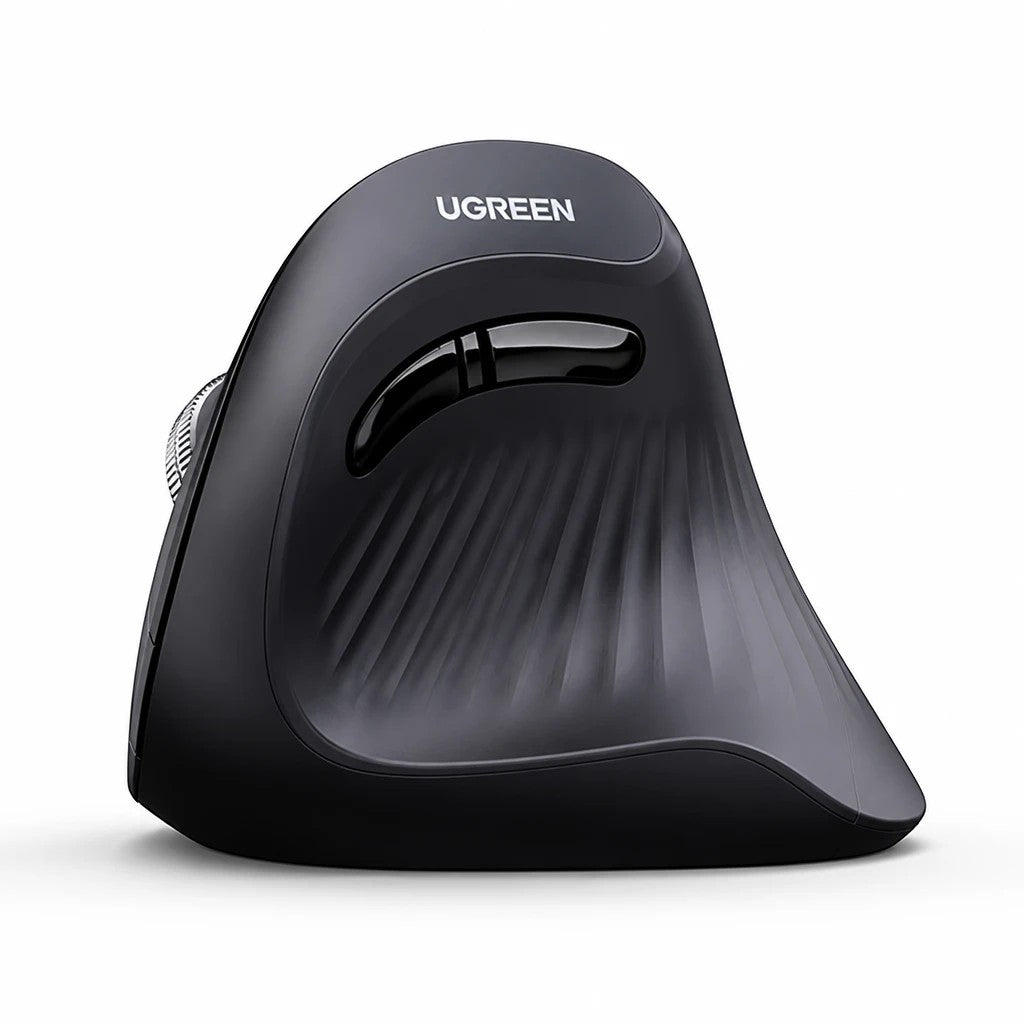 My Store UGREEN ergonomic wireless vertical mouse in matte black with a contoured design for wrist comfort